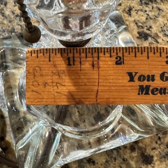 Crystal Door Knob Ashtray Brass Table Lamp Vintage Pull Chain 10.5” Cottagecore - Picture 5 of 16